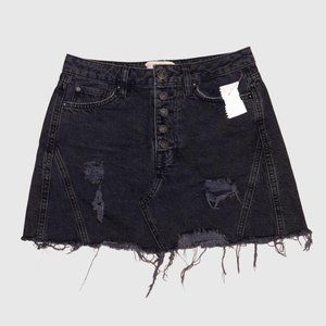 black denim mini skirt